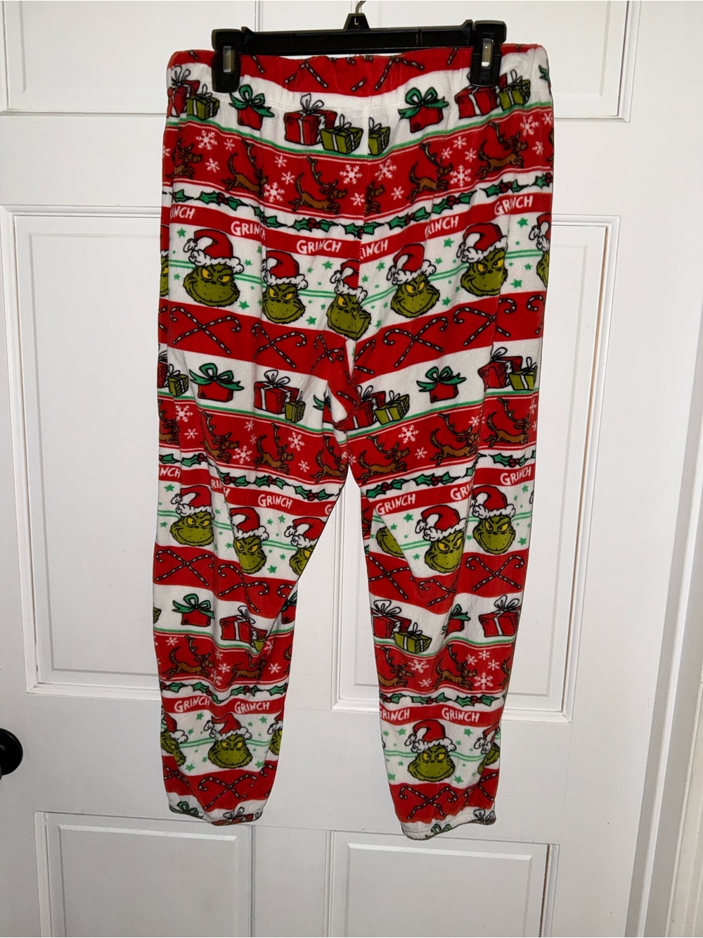 Dr. Seuss Red & Green Grinch Fleece Jogger Pants